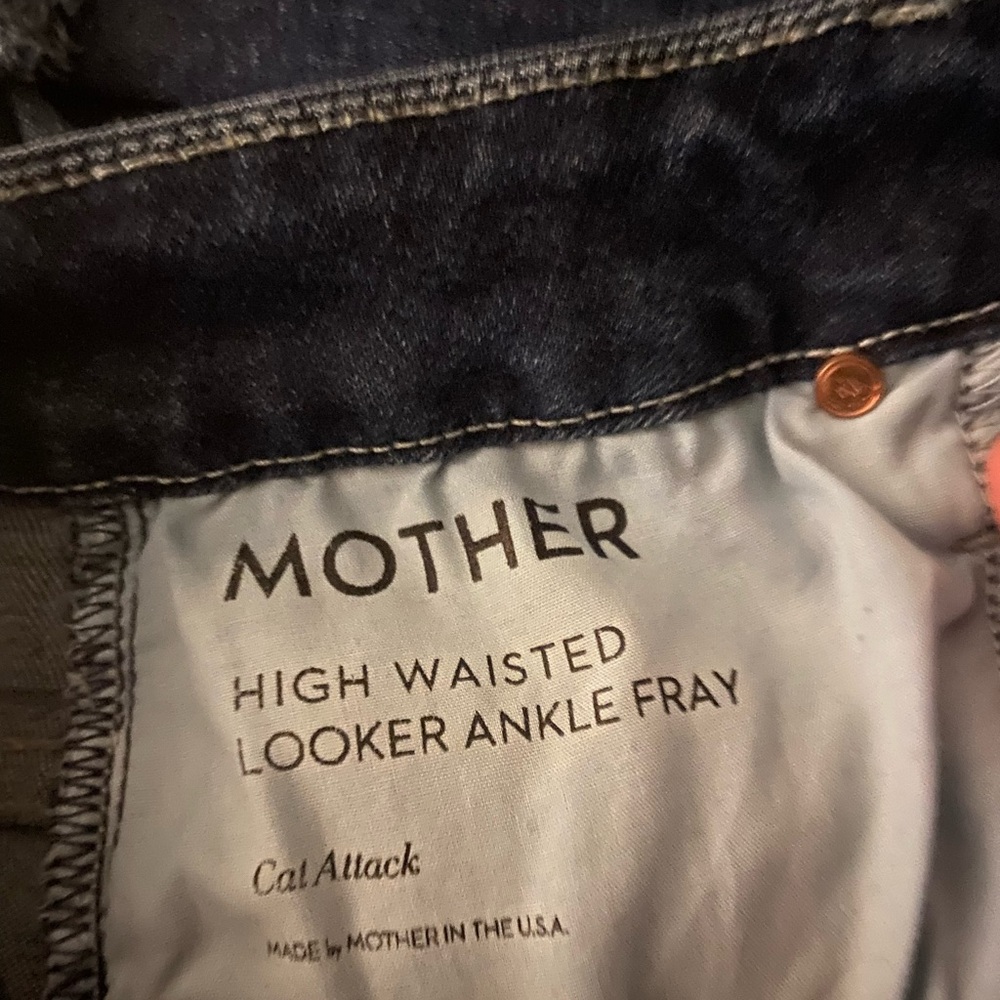MOTHER jeans high waisted looker ankle fray cat attack size 28 - Picture 6 of 10